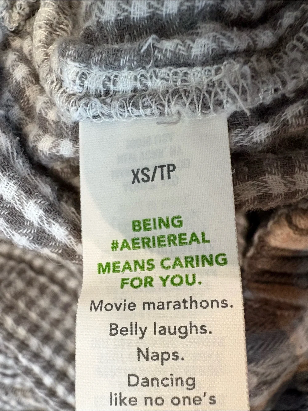 Aerie Soft Gauze Pajama Jogger Pants Plaid Neutral Coastal Boho Loungewear XS